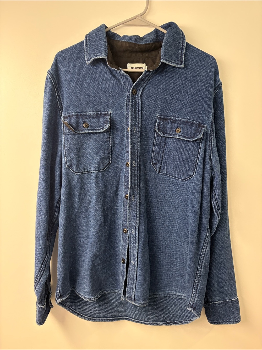 Taylor Stitch Men's Indigo Blue Button-Front Casual Shirt